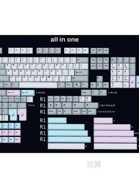 muted colorway 169 Cherry profile Dye Sub Keycap Set thick P