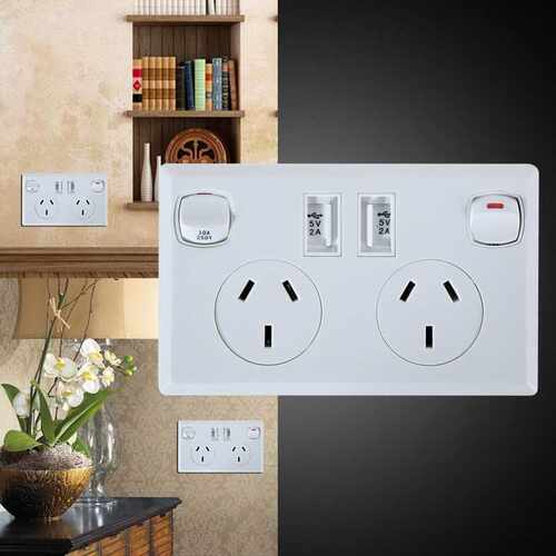 Double USB Australian AU Plug Wall Socket Home Power Point S