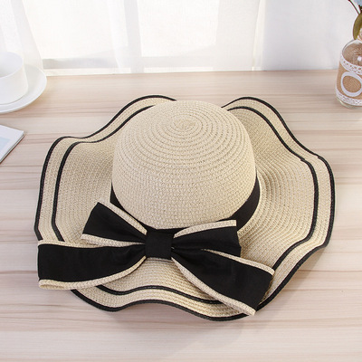 New Summer Women's Boater Beach Hat Wide Side Female