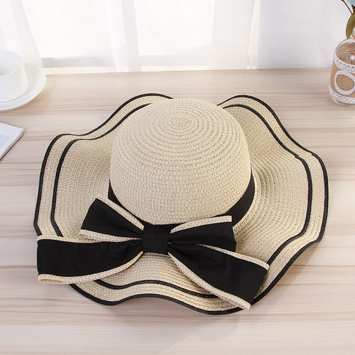 New Summer Women's Boater Beach Hat Wide Side Female