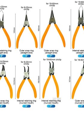 Internal External Circlip Pliers 5 inch 7 inch Cr-V Retainin