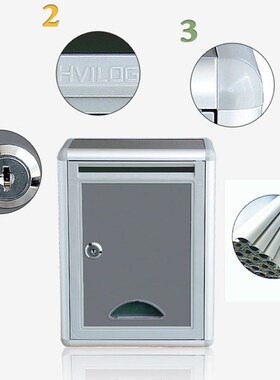Aluminium Alloy Mailbox Waterproof Post Box for Office Home