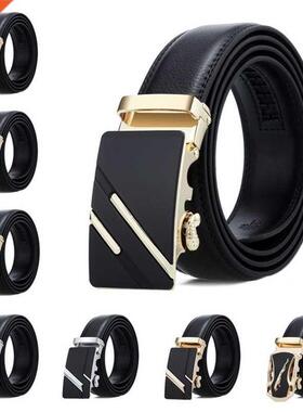 Men's Automatic Ratchet Pu Leather Belt Buckle Male