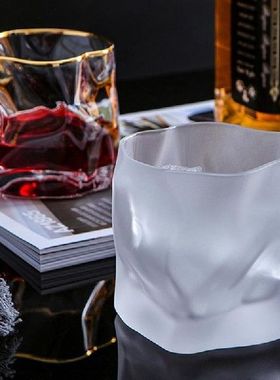 Crystal Whiskey Glass Irregular Stemless Wine Glass