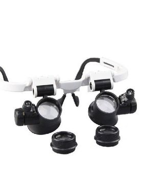 Three-fold Binocular Head Wearing High-power LED Magnifier