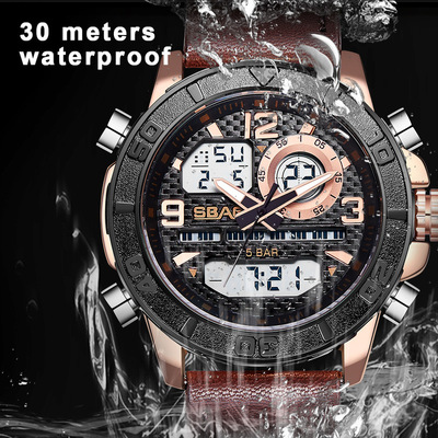 皮带双显电子手表Quartz watch, belt Watch双机芯男士多功能商务