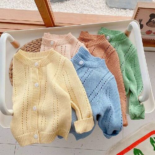 Light Cardigan for Girls Autumn Baby Boy Clothes Solid