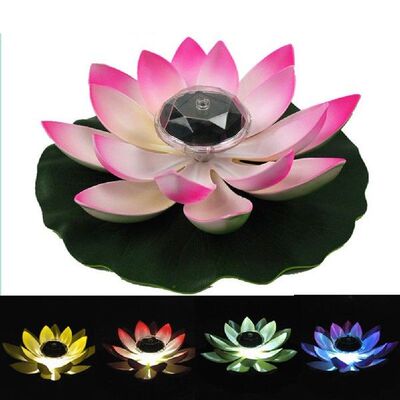 Artifical Floating Lotus Flower Solar Powered Night Light