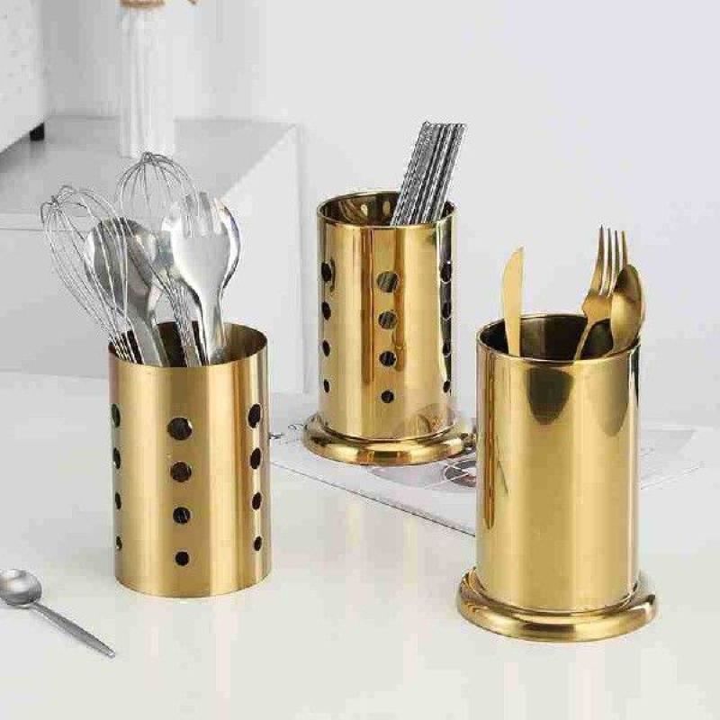 Gold Stainless Steel Chopstick Rack Basket Tableware Dish