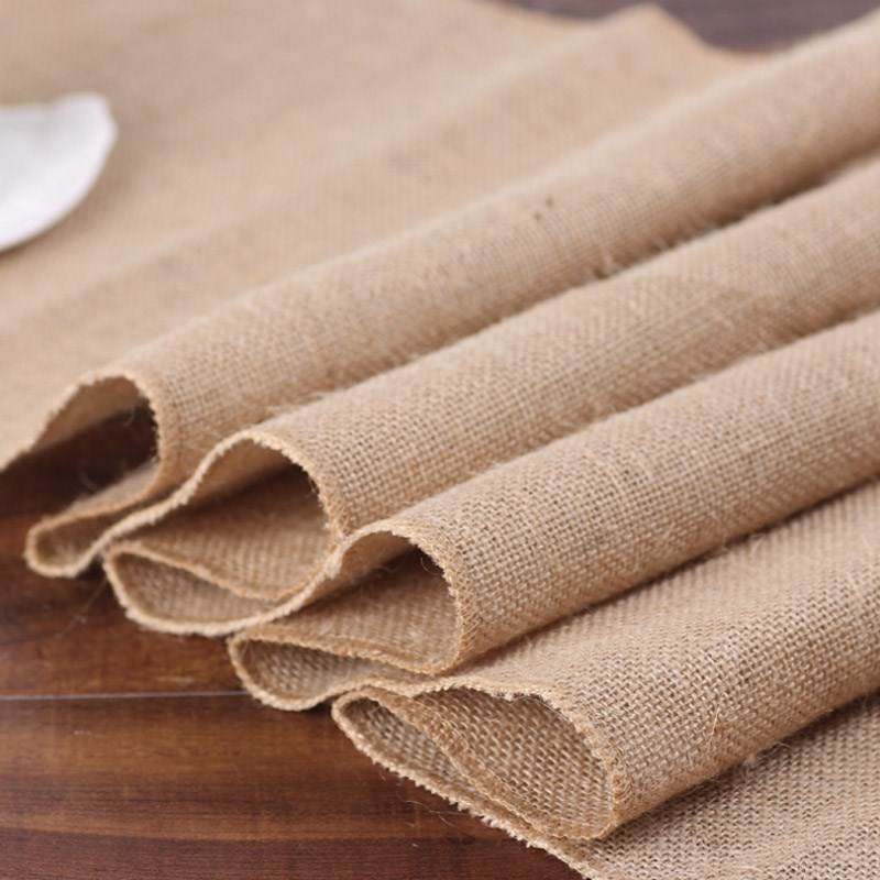 hazy vintage natural burlap jute linen table runner wedding