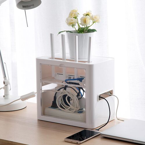 Socket wire storage box wifi router box desktop power cord f
