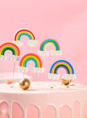 Rainbow Cake Toppers Happy Birthday Rainbow Cloud Cake