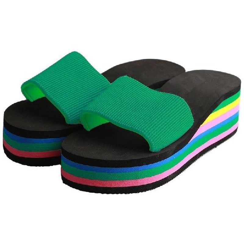 Summer Woman Shoes Platform Bath Slippers Wedge Beach Flip