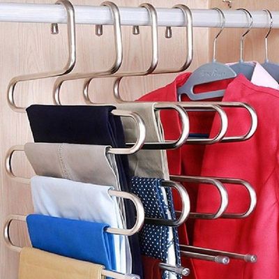 5 Layers Pants Hangers Holders Trousers Hanger Storage Rack