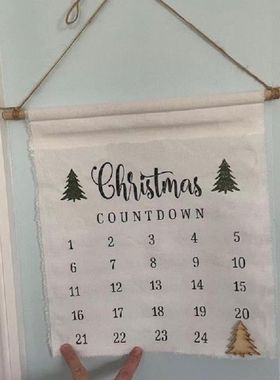 Xmas Advent Count Down Calendar 24 Days Hanging Wall Pocket