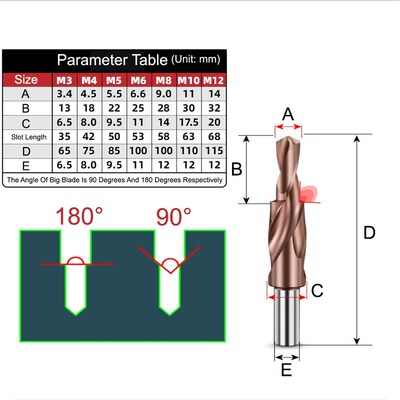 M35 HSS-CO Cobalt Two Stage Step Drill Bit Screw Counterbore