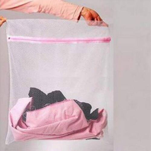 1pc Zippered Foldable Clothes Wash Laundry Bag Lingerie