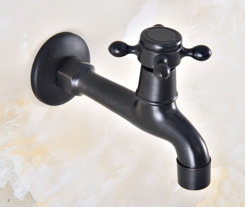 Black Brass Basin Faucet Kitchen Faucet Garden taps Wall Mou