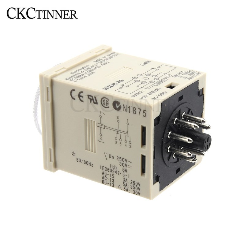 24-220VAC/DC H3CR-A8 time relay 1.2s to 300h 50/60Hz 8PIN wi