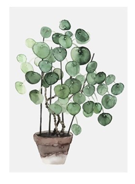 Watercolor Tropical Plant Leaves Minimalist Art Canvas Poste