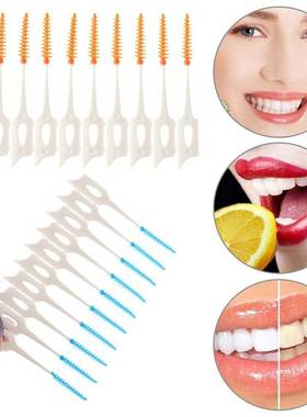 Floss Toothbrush Pick Clean-Tools Soft Plastic 50pcs Massage