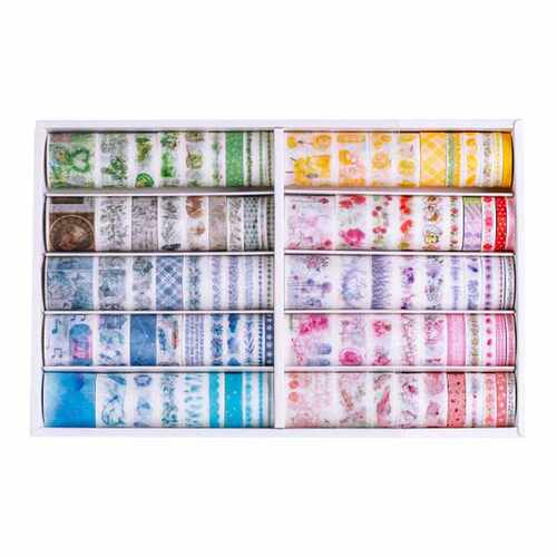 Washi Tape Set 100 Rolls Self Adhesive Tape Paper Sticky Ta