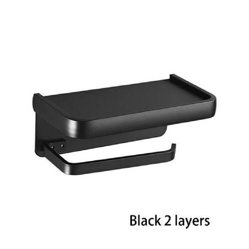 Wall Mounted Roll Tissues Holder Toilet Paper Shelf