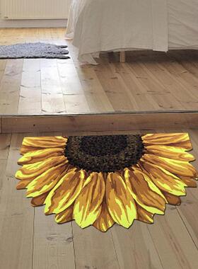 Semi-circular Sunflower Pattern Carpet Home Entry Dustproof