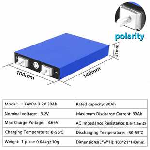 4pcs 3.2V 30Ah LiFePO4 battery cell Lithium iron phosphate