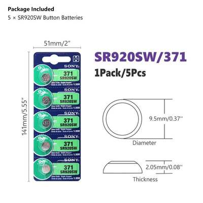 5pc Original AG6 371 SR920SW 920 1.55V Watch Battery