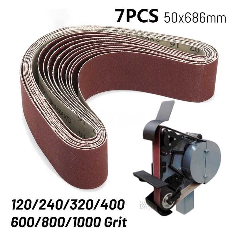 7Pcs/Set Abrasive Sanding Belts Band 120/240/320/400/600/800