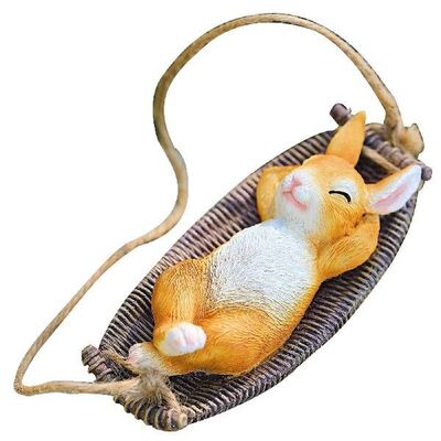 Swing Rabbit Garden Decor Easter Funny Hangable Rabbit