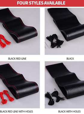 38cm Car Steering Wheel Cover Soft Leather DIY Sewing Kit Ha