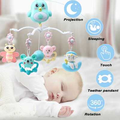 Baby Crib Mobile with Remote Controll Music Box Night Light