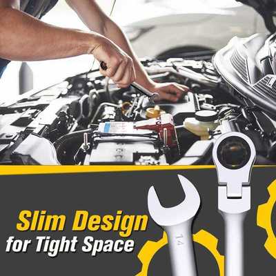 Ratcheting Wrench Set Chrome Vanadium Steel Combination Wren