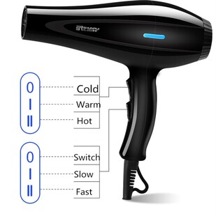 220V Hair Dryer Blow Air with Concentrator Nozzles Diffuser
