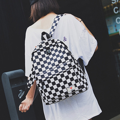 Fashion  Backpack nd Women Checkerboard Wear Daypack Laptop