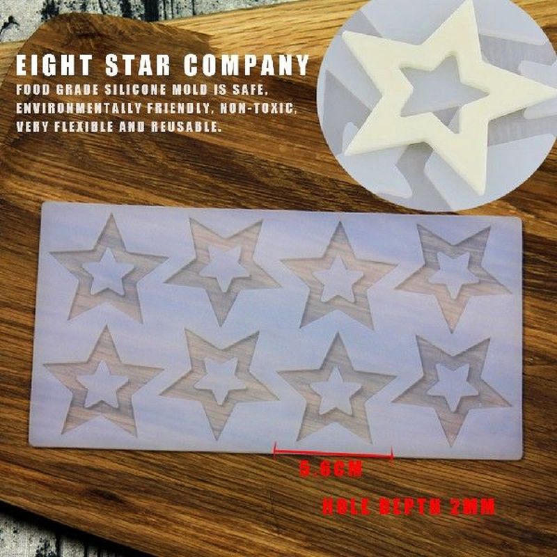 Hot DIY 3D Star Shape Silicone Mold Cake Decorating Tools
