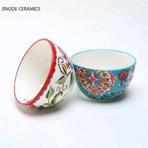 Nordic exquisite ceramic salad bowl,Thickened ceramic