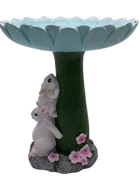Outdoor Bird Bath Bowl Resin Pedestal Fountain Decoration