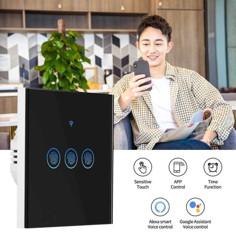 1/2/3 Gang Wifi Wall Touch Switch EU Standard 220V Smart Lig