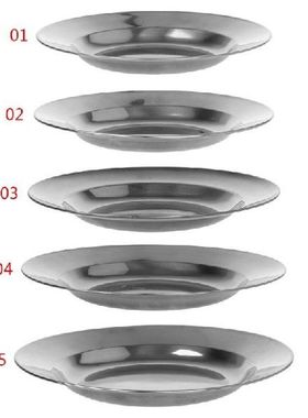 Stainless Steel Bulat Piring Makan Hidangan Nampan Wadah