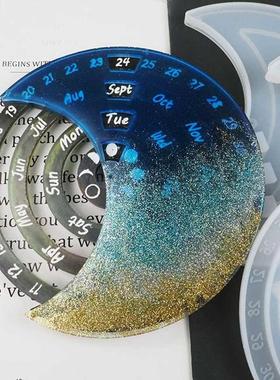 DIY Resin Mold Calendar Hanging Plate Week Perpetual Calenda