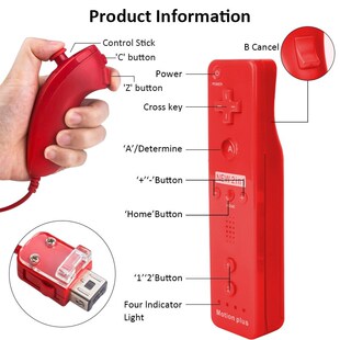 2 in 1 for Nintend Wii Nunchuck Nunchuk Built-in Motion Plus