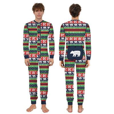 Family Matching Outfits Cartoon Stripe Christmas Pajamas