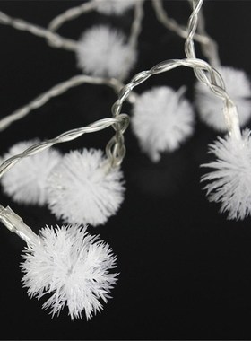1.5M 10Leds LED Snow Pompon Fairy String Light For Christmas