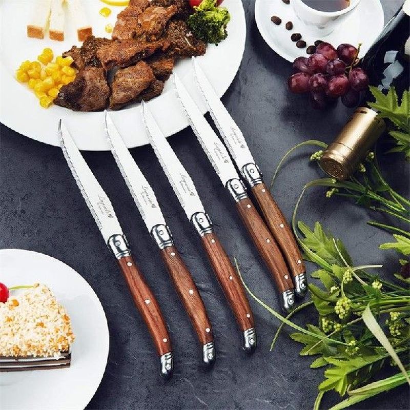 Laguiole Steak knives Table Knife for Meat  Wood Handle