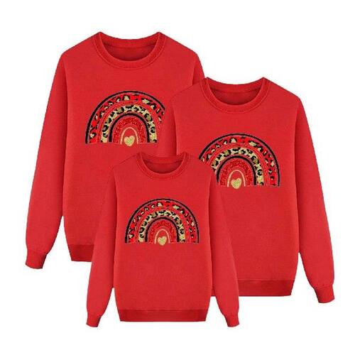 Rainbow Print Family Matching Sweater Christmas Clothes