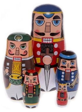 5Pcs/Set Nutcracker Handmade Wooden Russia Nesting Dolls