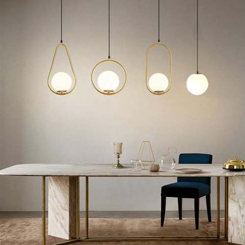 Nordic Glass Ball Pendant Lights Black Industriel Hanging La